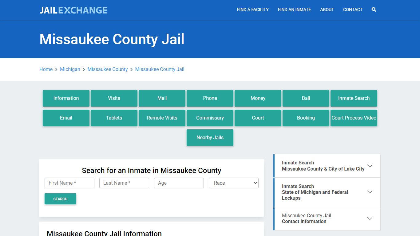 Missaukee County Jail Roster Lookup, MI, Inmate Search